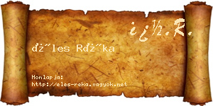 Éles Réka névjegykártya